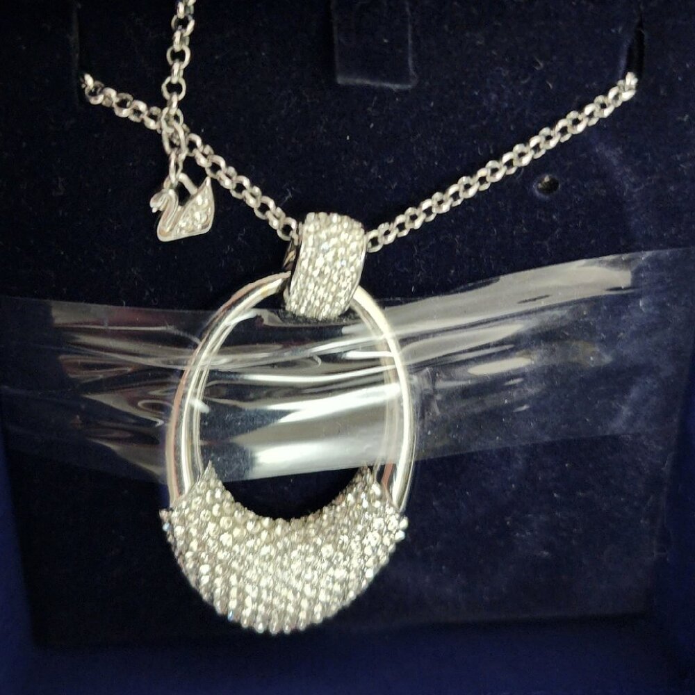 Swarovski Degree Clear Crystal Rhodium Large Pendant 158850 - Picture 2 of 5